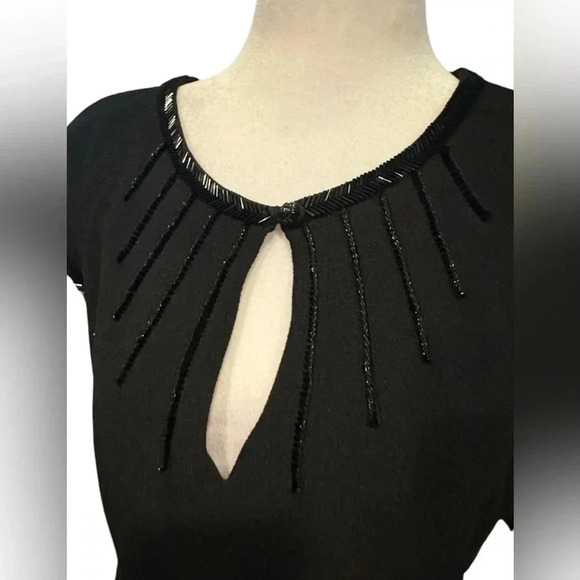 Tory Burch beaded black midi dress size 8 - Picture 8 of 12
